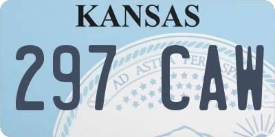 KS license plate 297CAW