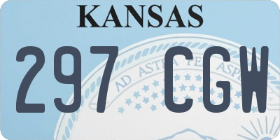 KS license plate 297CGW