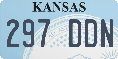 KS license plate 297DDN