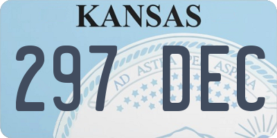 KS license plate 297DEC