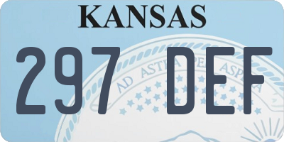 KS license plate 297DEF