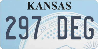 KS license plate 297DEG
