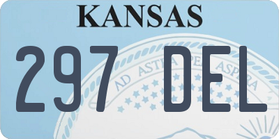 KS license plate 297DEL