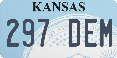 KS license plate 297DEM