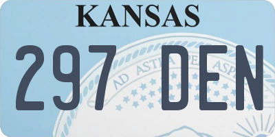 KS license plate 297DEN