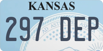 KS license plate 297DEP