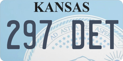 KS license plate 297DET