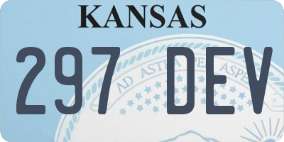 KS license plate 297DEV