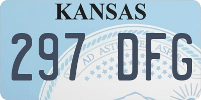 KS license plate 297DFG