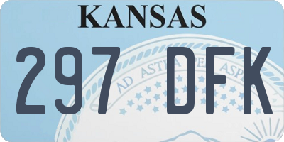 KS license plate 297DFK