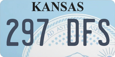 KS license plate 297DFS