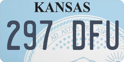 KS license plate 297DFU