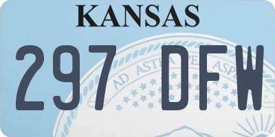 KS license plate 297DFW