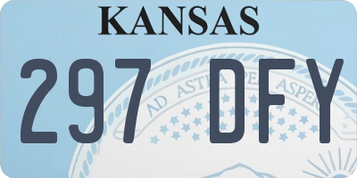 KS license plate 297DFY