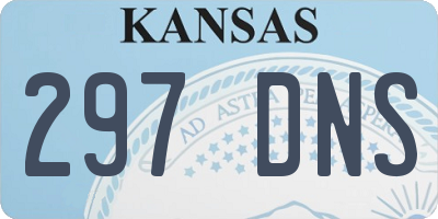 KS license plate 297DNS