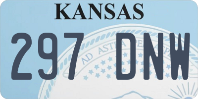 KS license plate 297DNW
