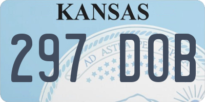 KS license plate 297DOB