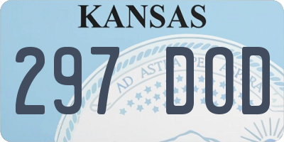 KS license plate 297DOD