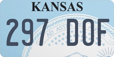 KS license plate 297DOF