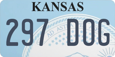 KS license plate 297DOG