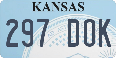 KS license plate 297DOK