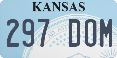 KS license plate 297DOM