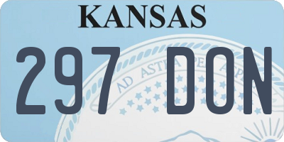 KS license plate 297DON