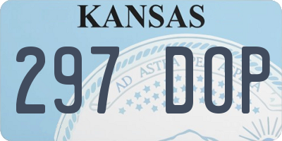 KS license plate 297DOP