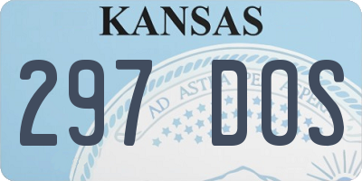 KS license plate 297DOS