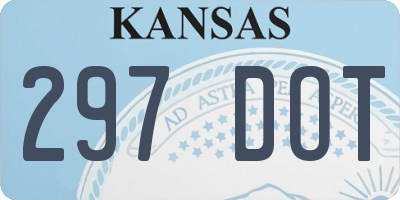 KS license plate 297DOT