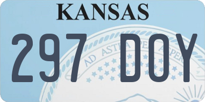KS license plate 297DOY