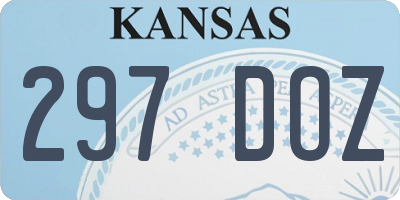 KS license plate 297DOZ