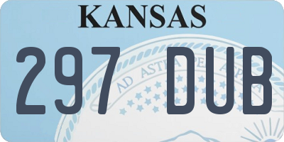 KS license plate 297DUB