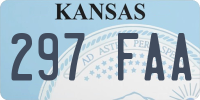 KS license plate 297FAA