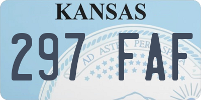 KS license plate 297FAF