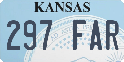 KS license plate 297FAR