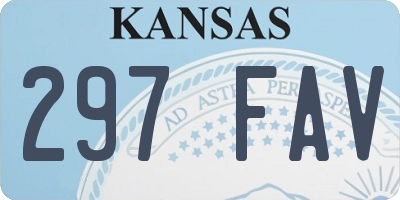 KS license plate 297FAV