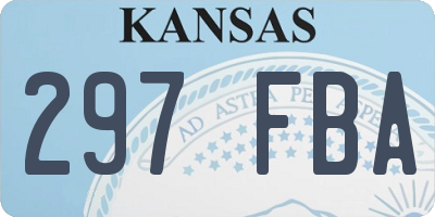 KS license plate 297FBA