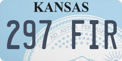 KS license plate 297FIR