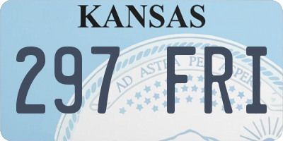 KS license plate 297FRI