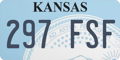 KS license plate 297FSF