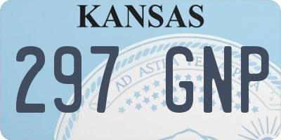 KS license plate 297GNP