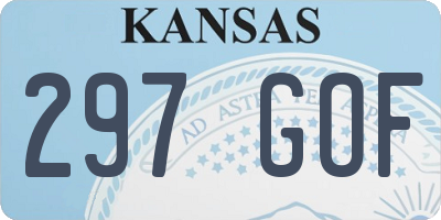 KS license plate 297GOF