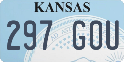 KS license plate 297GOU