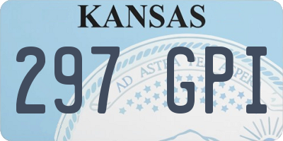KS license plate 297GPI
