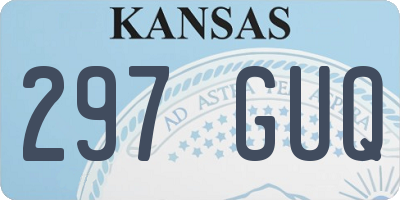 KS license plate 297GUQ