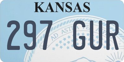 KS license plate 297GUR