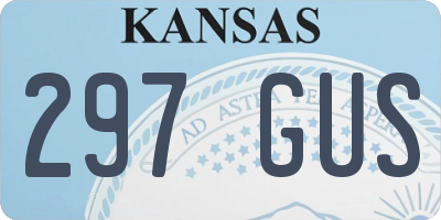 KS license plate 297GUS