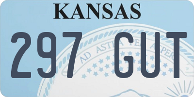 KS license plate 297GUT