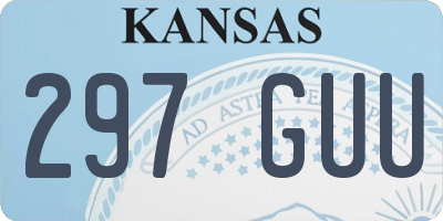 KS license plate 297GUU